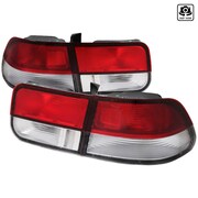 SPEC-D TUNING 96-00 Honda Civic Tail Lights Red Clear Lens Coupe Model LT-CV962RPW-RS
